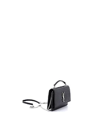 Pre-Owned Saint Laurent Sunset Top Handle Chain Wallet Embossed Leather