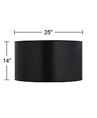 Springcrest McKay 25" Top x 25" Bottom x 14" High Lamp Shade Replacement Extra Large Drum Hardback Spider Harp Finial