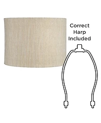 Springcrest Set of 2 Drum Lamp Shades Gold Silver Weave Medium Spider with Harp and Finial Fitting