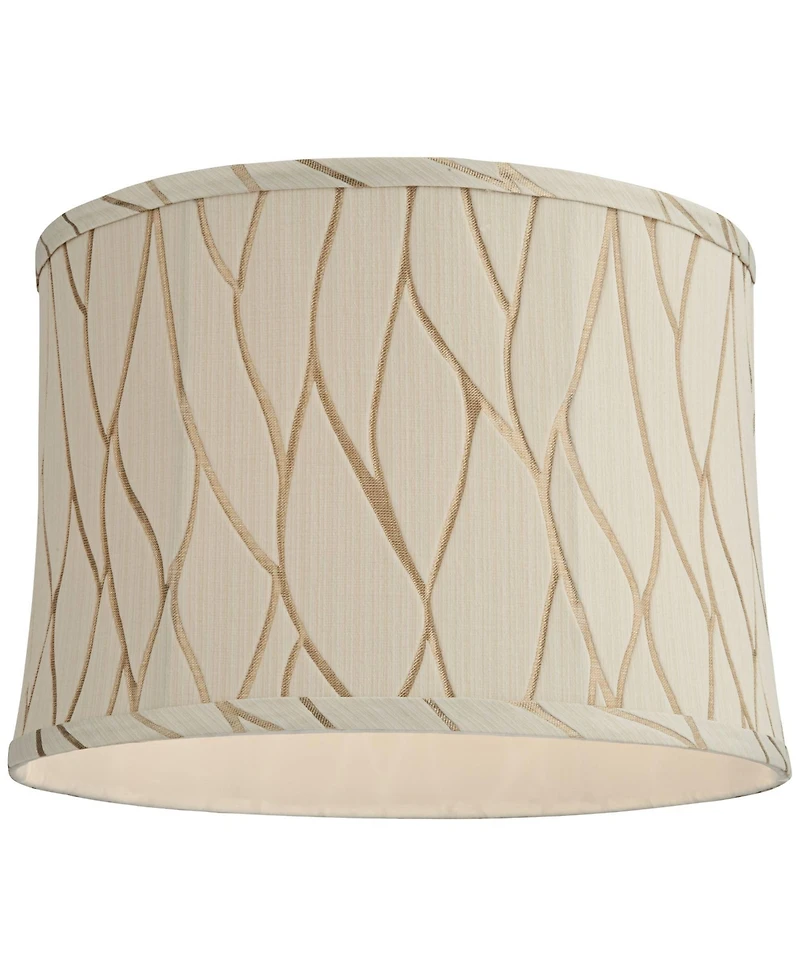 Springcrest Kinmen Slant Print Lamp Shade Cream Drum Softback Washer Harp Finial