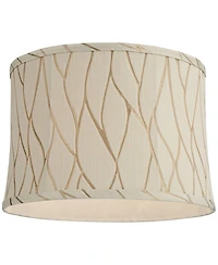 Springcrest Kinmen Slant Print Lamp Shade Cream Drum Softback Washer Harp Finial