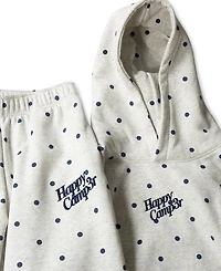 The Happy Camp3r Women's Polka Dot Applique Long-Sleeve Hooded Sweatshirt
