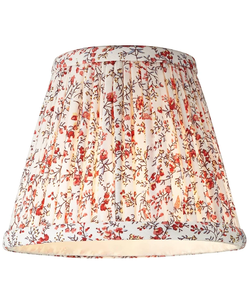 Springcrest Nelle 3 1/2" Top " Bottom 5" High 5" Slant Print Lamp Shade Replacement Set of Floral Clip On Candelabra
