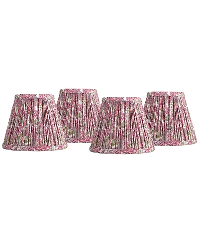 Springcrest Nelle 3 1 2 Top x 6 Bottom x 5 High x 5 Slant Print Lamp Shade Replacement Set of 4 Pleated Clip On Candelabra