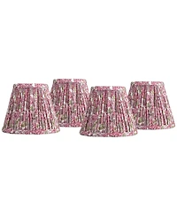 Springcrest Nelle 3 1 2 Top x 6 Bottom x 5 High x 5 Slant Print Lamp Shade Replacement Set of 4 Pleated Clip On Candelabra
