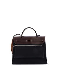 Pre-Owned HERMES Herbag Zip Leather and Toile