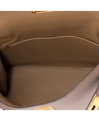 Pre-Owned HERMES Kelly 20 Handbag Grey Epsom with Gold Hardware