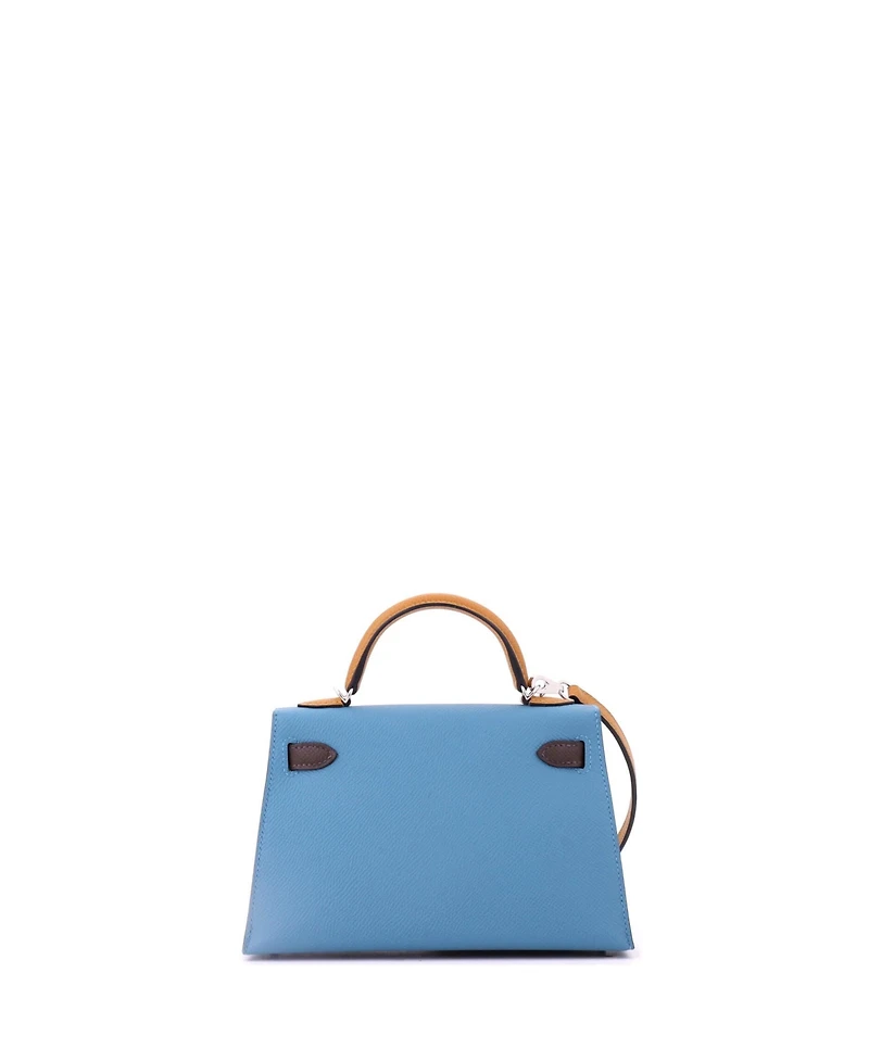 Pre-Owned HERMES Kelly 20 Handbag Tricolor Epsom with Palladium Hardware