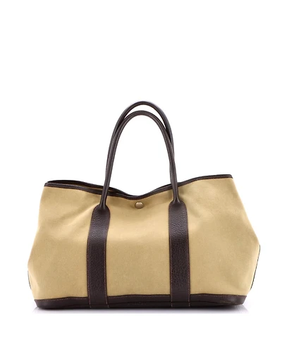 Pre-Owned HERMES 36 Garden Party Tote Toile and Leather