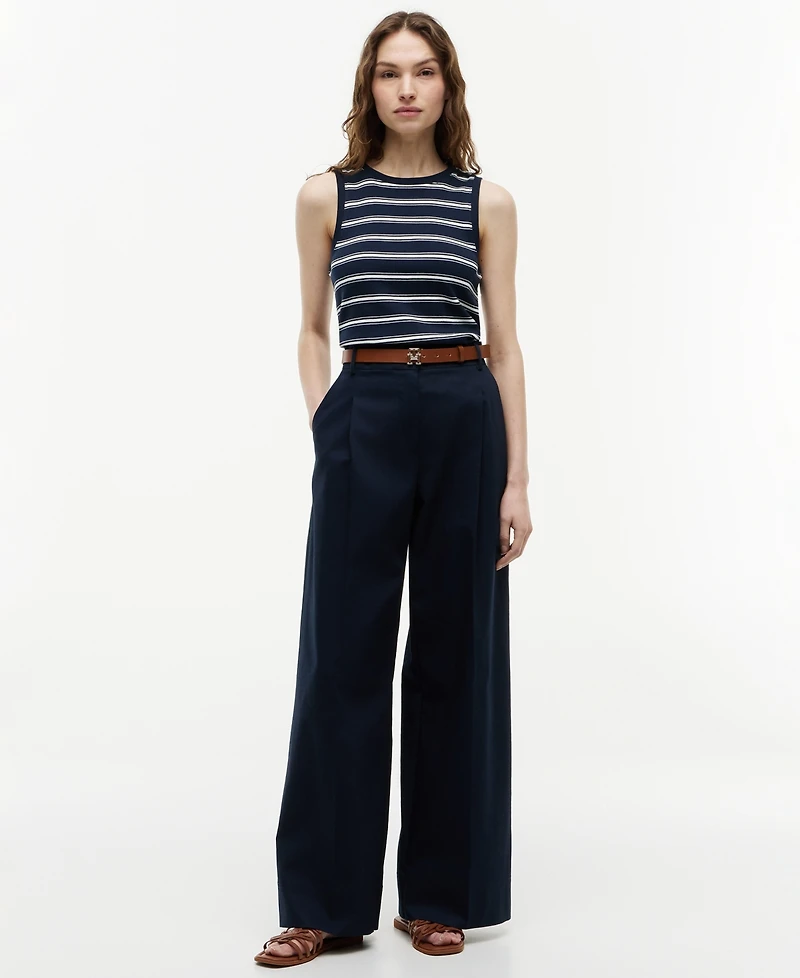 Tommy Hilfiger Women's Multi-Stripe Crewneck Cotton Tank Top