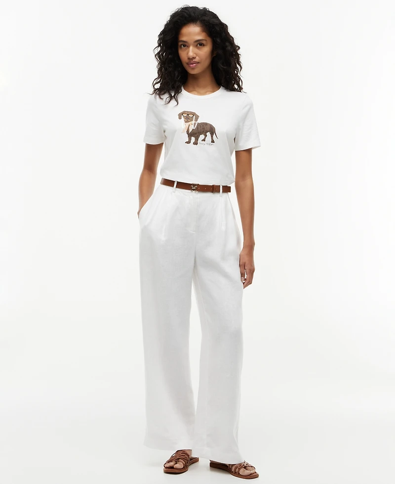 Tommy Hilfiger Women's Dog Graphic Crewneck T-Shirt