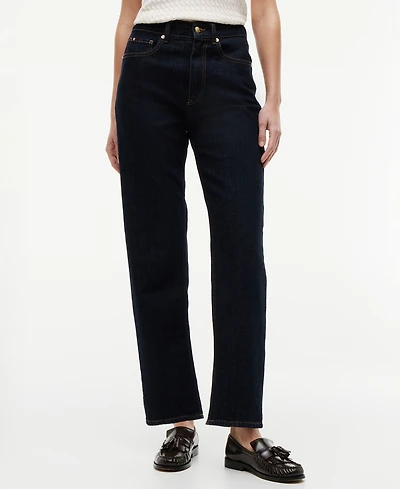 Tommy Hilfiger Women's High-Waist Tapered Ankle Cotton Jeans