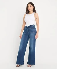 Good American Women's High Rise Palazzo Jeans