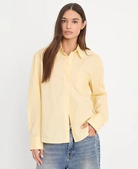 Good American Women's Poplin Classic Boxy Shirt