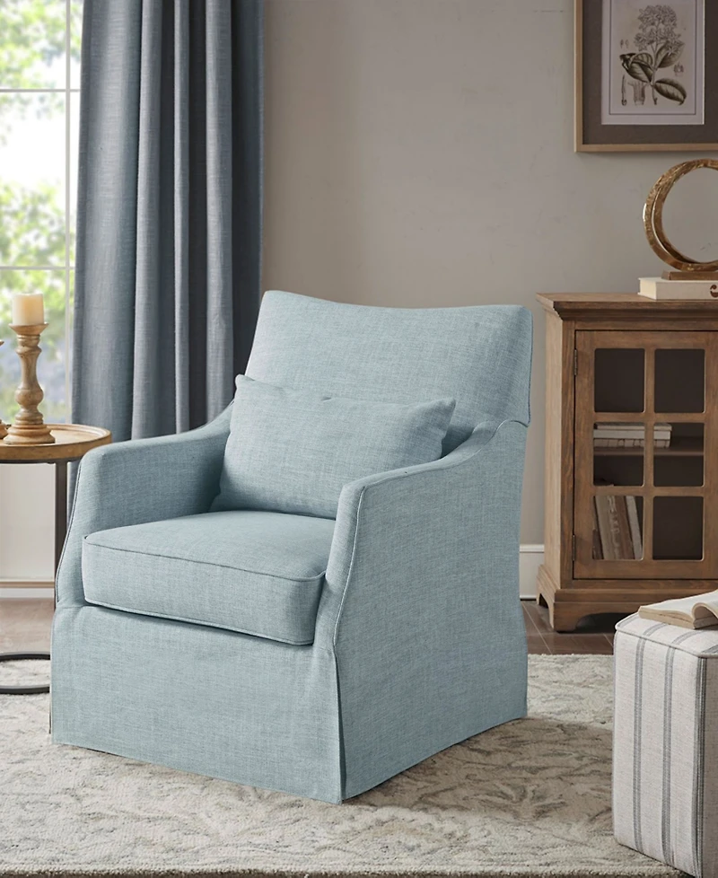Martha Stewart Collection 28" Fabric London Skirted Swivel Chair