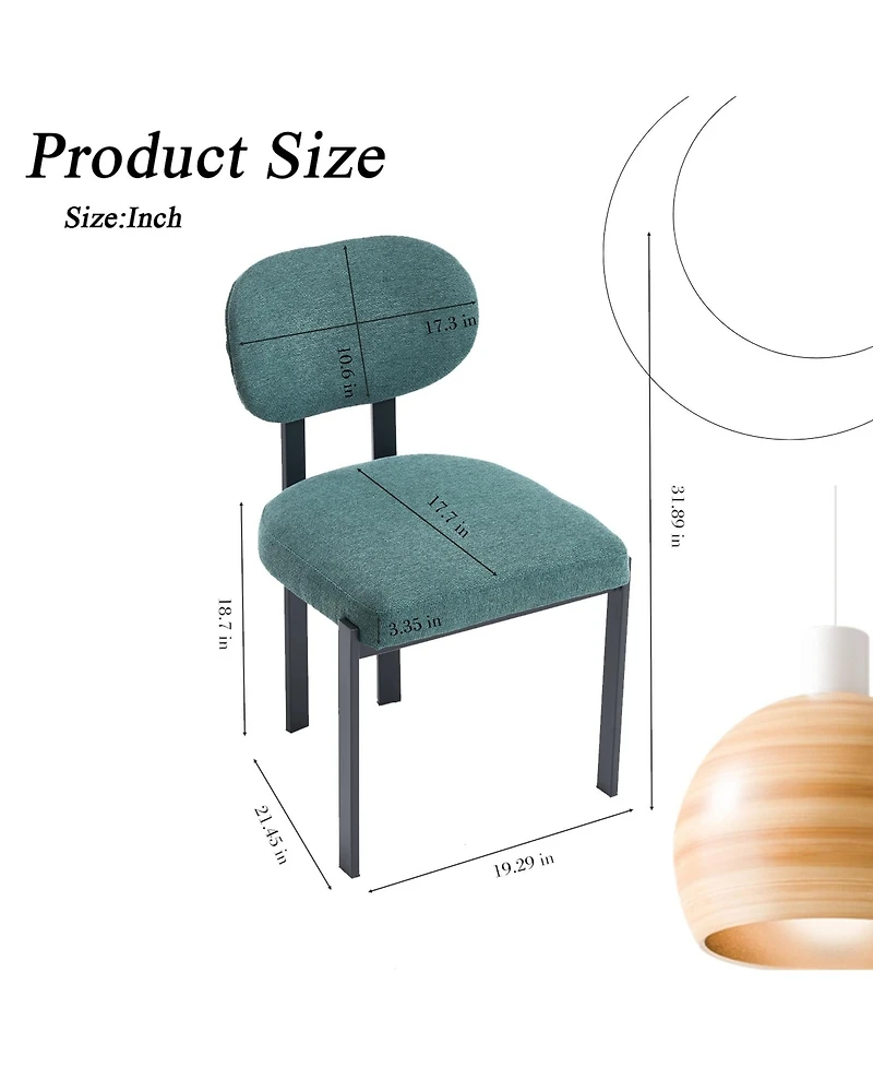 Boyel Living Modern Dining Room Chairs Set of 2 Mid Century Upholstered Boucle Kitchen Metal Legs