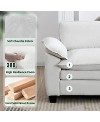 Rainsken L-Shaped Sectional Sofa with Ottoman