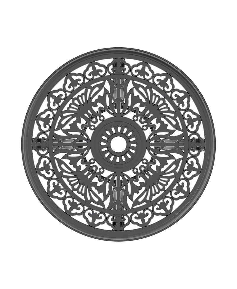 Clihome Cast Aluminum Patio Dining Table Frame and Umbrella Hole