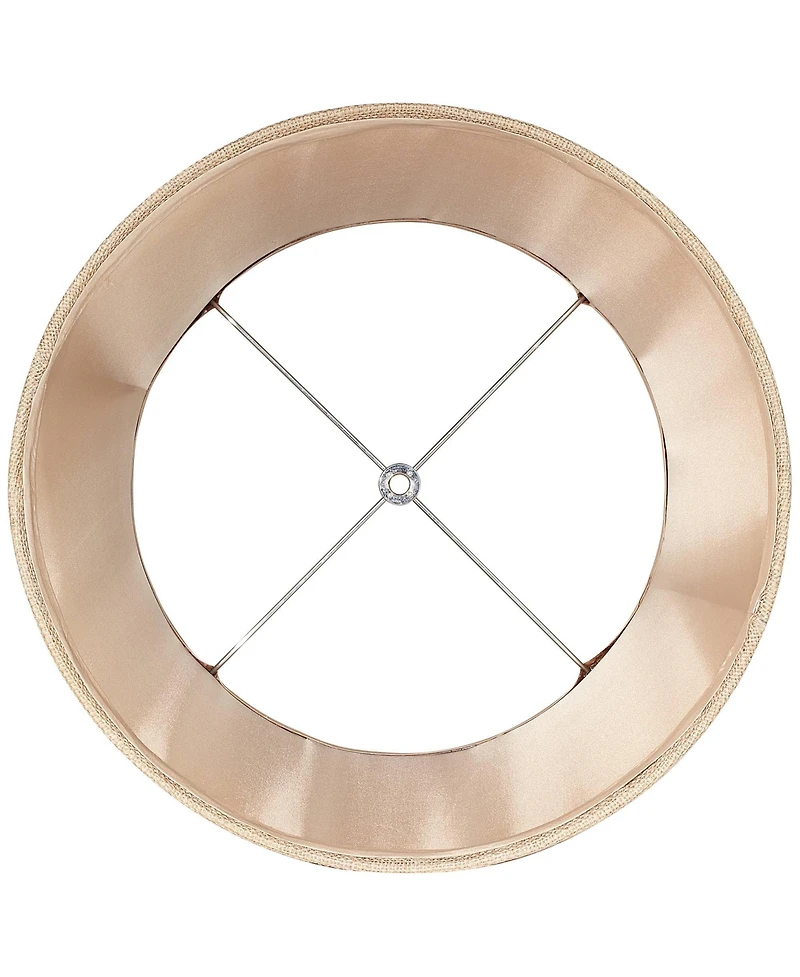 Springcrest Set of 2 Softback Drum Lamp Shades Medium 13" Top x 16" Bottom x 11" Slant Spider Harp Finial Fitting