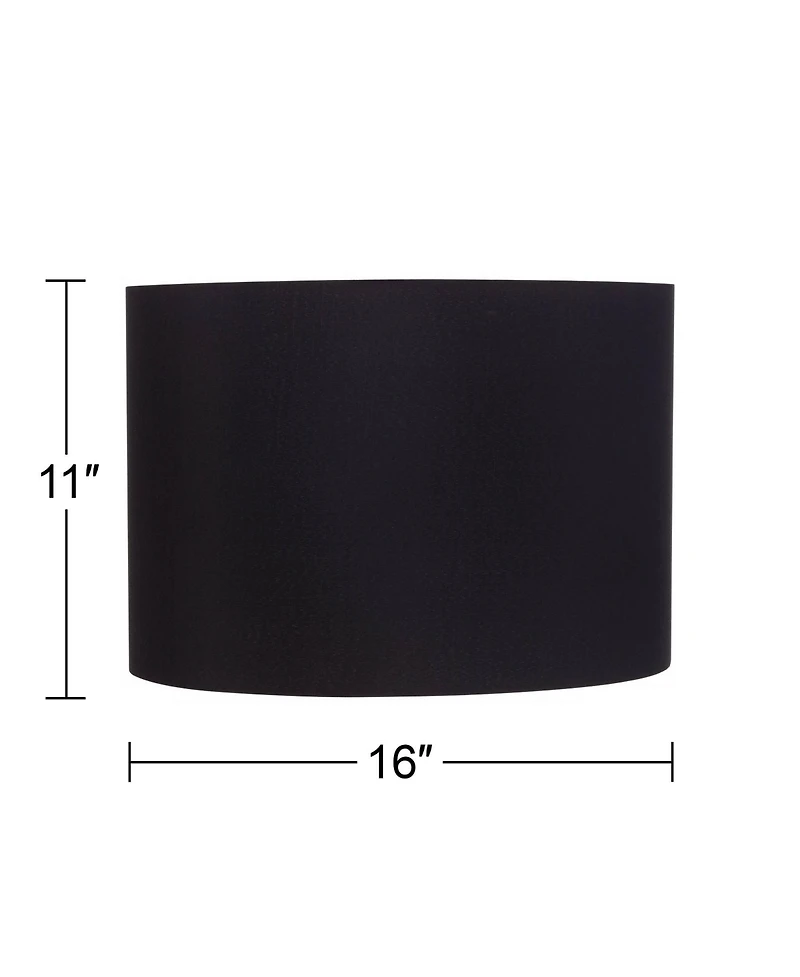 Springcrest Set of 2 Hardback Drum Lamp Shades Medium 16" Top x 16" Bottom x 11" High Spider Replacement Harp Finial Fitting