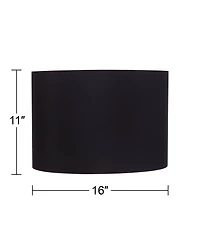 Springcrest Set of 2 Hardback Drum Lamp Shades Medium 16" Top x 16" Bottom x 11" High Spider Replacement Harp Finial Fitting