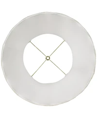 Springcrest Imperial Shade Set of 2 Scallop Bell Lamp Shades Cream White Large 12" Top x 18" Bottom x 17.5" High Spider Harp Finial Fitting