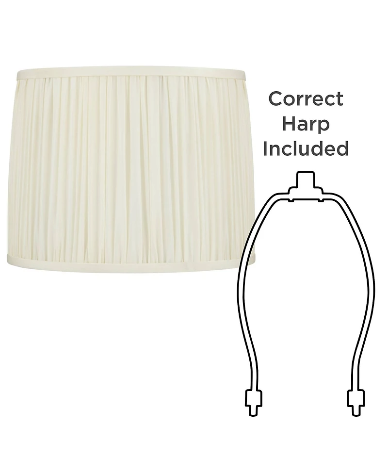 Springcrest Cascade 13" x 14" x 11" High x 11" Slant Lamp Shade Replacement Drum Pleated Washer Harp Finial