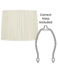 Springcrest Cascade 13" x 14" x 11" High x 11" Slant Lamp Shade Replacement Drum Pleated Washer Harp Finial