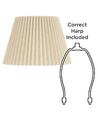 Springcrest 9" Top x 14 1/2" Bottom x 10" High x 10" Slant Lamp Shade Replacement Wide Pleated Spider Harp Finial