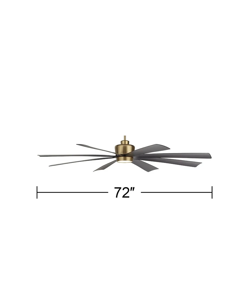 Casa Vieja 72" Grande Soft Brass Led Ceiling Fan with 36" Downrod