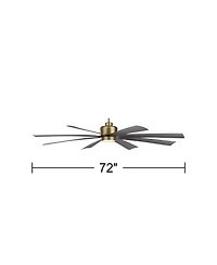 Casa Vieja 72" Grande Soft Brass Led Ceiling Fan with 36" Downrod