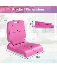 Gouun Foldable Pool Chair with Built-in Handle and Backrest Support