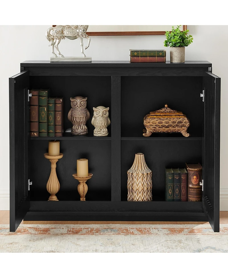 Clihome Modern Sideboard Cabinet with 2 Outlet Holes, Buffet Cabinet with Storage, Storage Cabinet