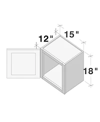 Boyel Living W15" Dove Short Wall Cabinet with Full Overlay Hdf Door for Custom Kitchen or Bathroom