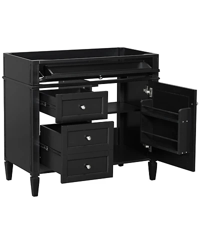 Sillysis 36 Inch Modern Bathroom Vanity without Top Sink, Soft Close Drawers, Adjustable Shelf and Door Organizer for Small Spaces.