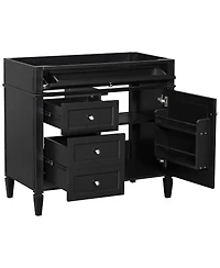 Sillysis 36 Inch Modern Bathroom Vanity without Top Sink, Soft Close Drawers, Adjustable Shelf and Door Organizer for Small Spaces.