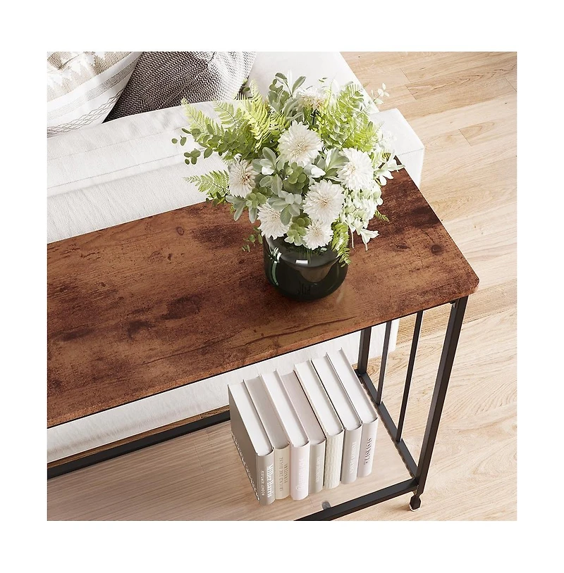 gaomon 2-Tier Small Narrow Farmhouse Sofa Table