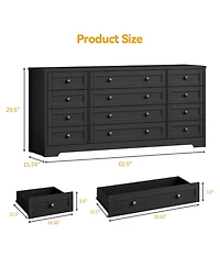 gaomon 12 Drawer Wood Dressers for Bedroom, Wooden Dresser for Living Room, Hallway, Entryway