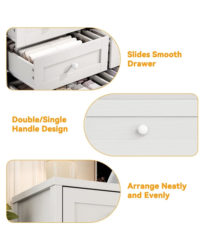 gaomon 12 Drawer Wood Dressers for Bedroom, Wooden Dresser for Living Room, Hallway, Entryway