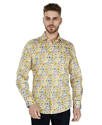 Bar Iii Men's Slim-Fit Floral Printed Dress Shirt, Macy's Exclusive
