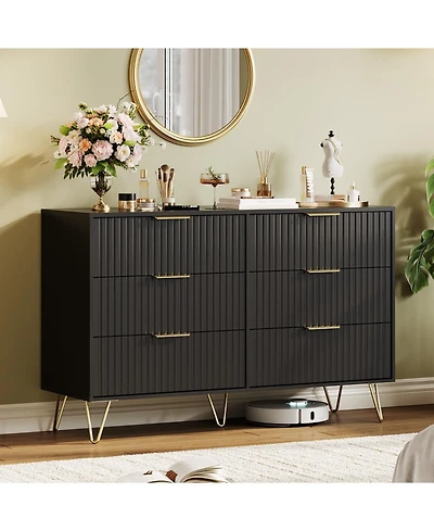 gaomon Fluted 6 Dresser Drawers for Bedroom