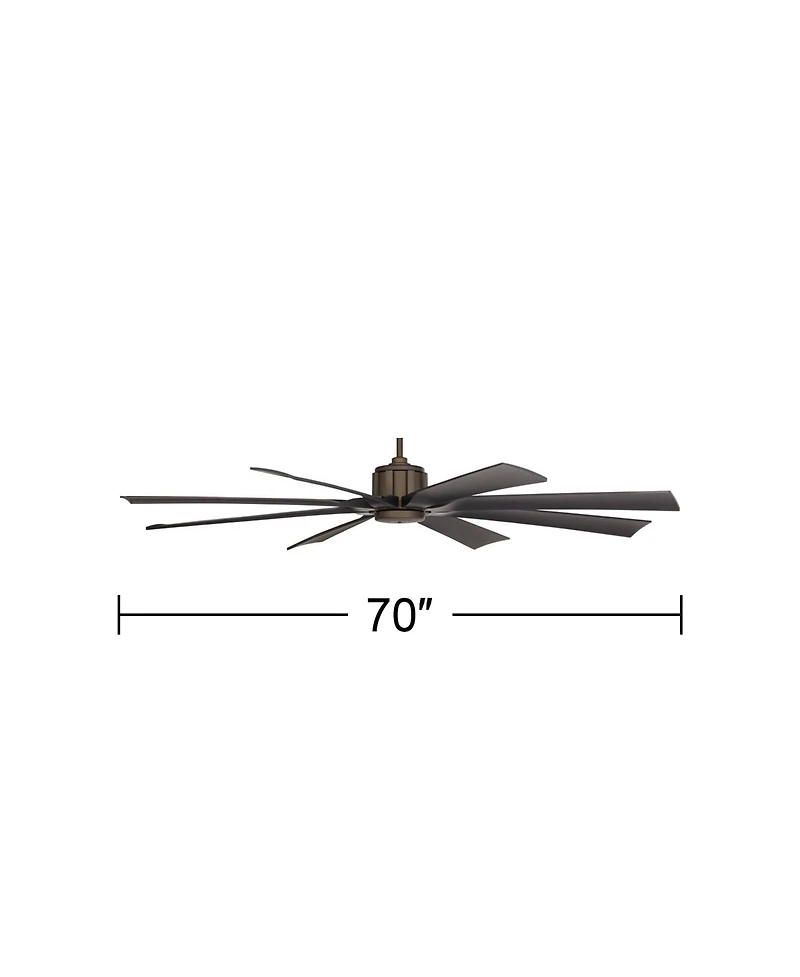 Possini Euro Design 70" Defender Modern Industrial Indoor Outdoor Ceiling Fan Remote