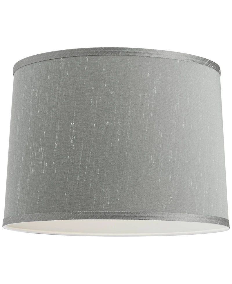 Springcrest Set of 2 Drum Lamp Shades Medium 13" Top x 14" Bottom x 10" High Spider with Replacement Harp and Finial Fitting