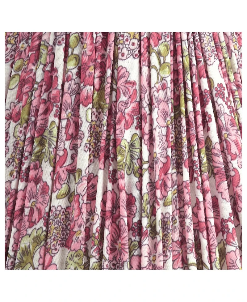 Springcrest Nelle 3 1/2" Top x 6" Bottom x 5" High x 5" Slant Print Lamp Shade Replacement Set of 6 Pleated Clip On Candelabra