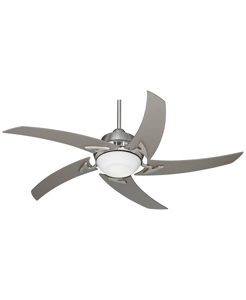 Casa Vieja 52" Capri Brushed Nickel Led Ceiling Fan with 12" Rod
