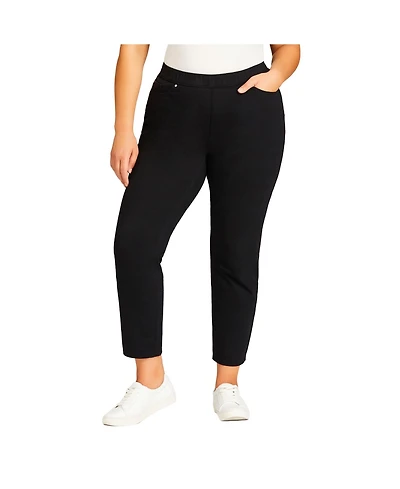 Avenue Women's Tapered Knit Pull On Jean