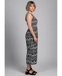 Avenue Women's Sleeveless Smocked Jumpsuit