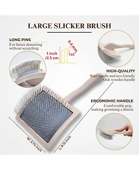 Aronkl Premium Dog Slicker Brush Comb Kit for Dense Long Curly Coats Doodles Poodles Goldendoodles Labradoodles