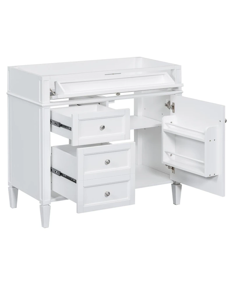 Sillysis Bathroom Vanity without Top Sink, Soft Close Drawers, Adjustable Shelf and Door Organizer for Small