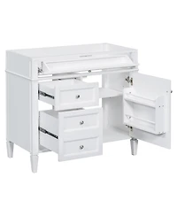 Sillysis Bathroom Vanity without Top Sink, Soft Close Drawers, Adjustable Shelf and Door Organizer for Small